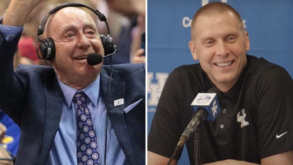 Dick Vitale and Mark Pope - Photos by © Evert Nelson / USA TODAY NETWORK, KSR
