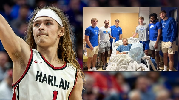 Harlan County boys basketball player Reggie Cottrell is visited by the Kentucky Basketball team (Photos: © Jeff Faughender/Courier Journal / USA TODAY NETWORK, trentnoah2/IG)