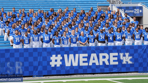 The 2024 Kentucky Football team poses for a picture on Media Day - Mont Dawson, Kentucky Sports Radio