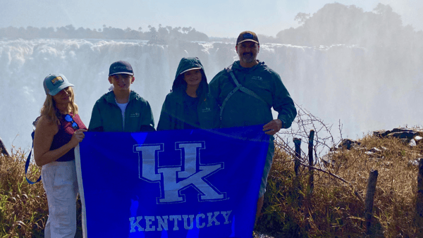 Kentucky fans repping Big Blue Nation at Victoria Falls in Zimbabwe