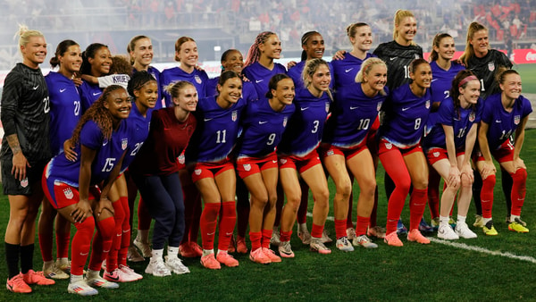 The U.S. Women's National Team poses for a picture after their match against Costa Rica in a send-off friendly at Audi Field. Mandatory Credit: Geoff Burke-USA TODAY Sports