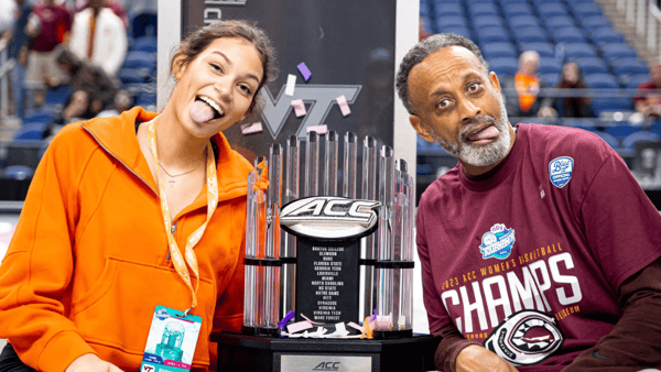 Photo of Gabby (left) and Kenny Brooks via @CoachBrooksVT