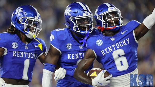 Kentucky's JQ Hardaway celebrates an interception vs. Southern Miss - Dr. Michael Huang, Kentucky Sports Radio