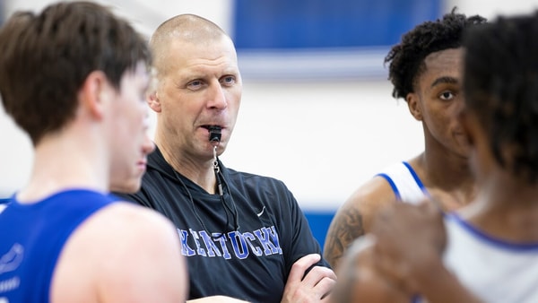 Mark Pope at Kentucky men’s basketball practice - Tyler Ruth, UK Athletics