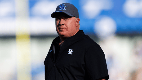 Kentucky Wildcats head coach Mark Stoops looks on during the third quarter against the South Carolina Gamecocks at Kroger Field. Mandatory Credit: Jordan Prather-Imagn Images