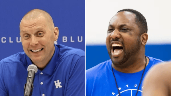 Photo of Mark Pope (left) via Dr. Michael Huang, Kentucky Sports Radio | Photo of Alvin Brooks III via Chet White, UK Athletics