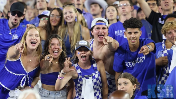 Kentucky fans cheering on the Wildcats against Georgia - photo by Dr. Michael Huang for KSR