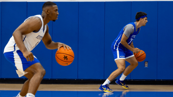 Kentucky guards Lamont Butler and Kerr Kriisa in practice - Chet White, UK Athletics