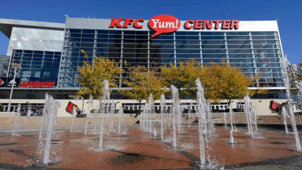 General view outside the KFC Yum! Center in Louisville - Jamie Rhodes-Imagn Images