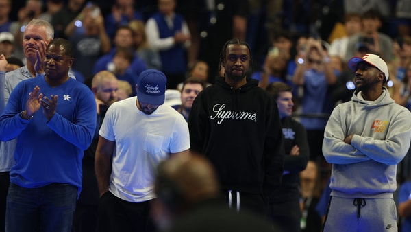 Former Kentucky players Sam Malone, Doron Lamb, and Marquis Teague at Big Madness - Dr. Michael Huang, Kentucky Sports Radio
