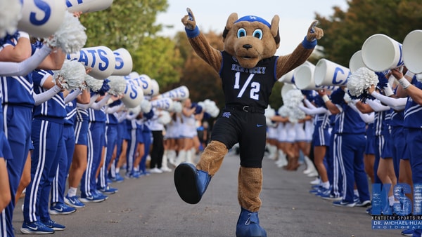 Kentucky Wildcat mascot Scratch at the Cat Walk before the Vanderbilt game - Dr. Michael Huang, Kentucky Sports Radio