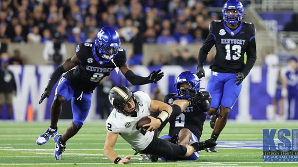 Vanderbilt quarterback Diego Pavia is brought to the ground vs. Kentucky - Dr. Michael Huang, Kentucky Sports Radio