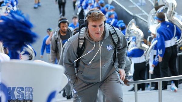 Jager Burton during the Cat Walk ahead of Tennessee game - Mont Dawson, Kentucky Sports Radio