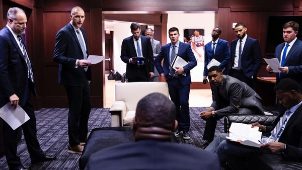 Mark Pope and the Kentucky Basketball coaching staff before the season-opener vs. Wright State - Chet White, UK Athletics