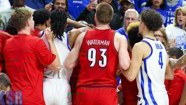 Kentucky and Louisville players had to be separated during the rivalry game at Rupp Arena, Mont Dawson, KSR