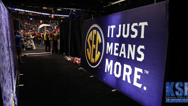 An "It Just Means More" banner at the SEC Tournament - Dr. Michael Huang, Kentucky Sports Radio