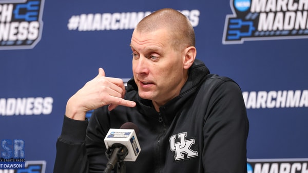 Mark Pope at a press conference at the NCAA Tournament - Mont Dawson, Kentucky Sports Radio