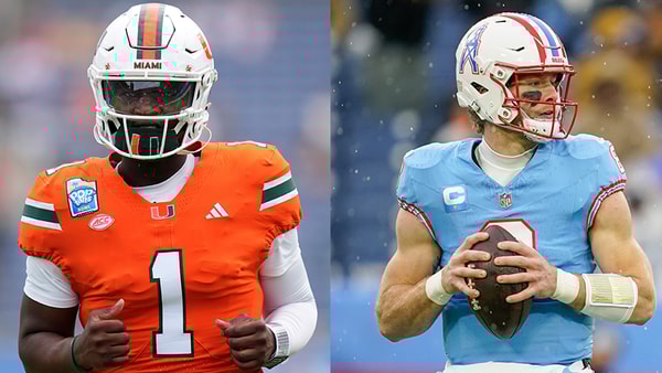 Former Miami QB Cam Ward and Tennessee Titans QB Will Levis