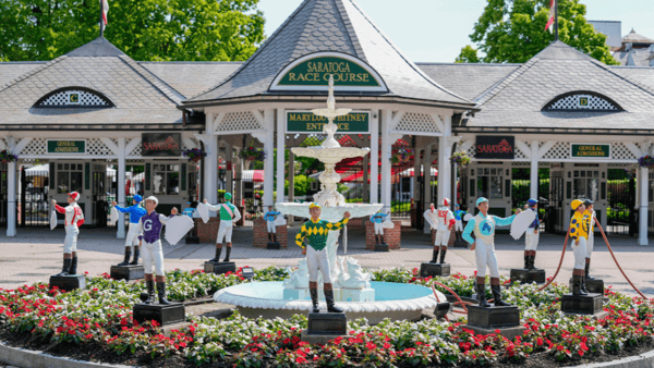 The Belmont Stakes will race at scenic Saratoga Race Course this evening, via Gregory Fisher-Imagn Images