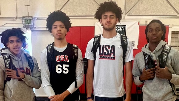 Photo of Jasper Johnson, Malachi Moreno, Tyran Stokes and Tay Kinney at USA Basketball (Lovell Martin Jr.)