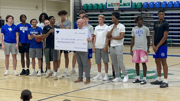 Kentucky MBB donates $40,000 toward tornado relief effort during satellite camp at North Laurel