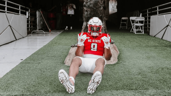Elijah Satchell on his official visit to N.C. State, via N.C. State Athletics