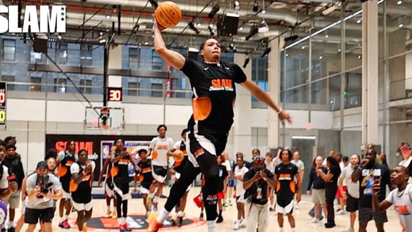 Tyran Stokes dunks at SLAM Summer Classic (Photo via SLAM and SLAM HS)