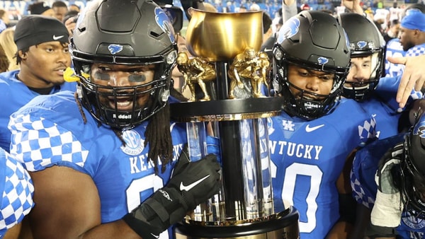 Kentucky celebrates a Governor's Cup win over Louisville, via Dr. Michael Huang, KSR