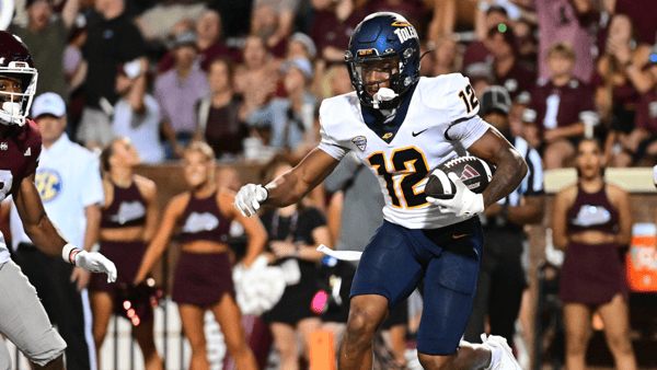 Toledo cornerback Avery Smith picked off a pass at Mississippi State, via Matt Bush-Imagn Images