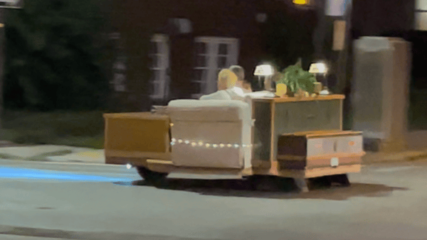 Lexington man driving his living room around downtown - KSR