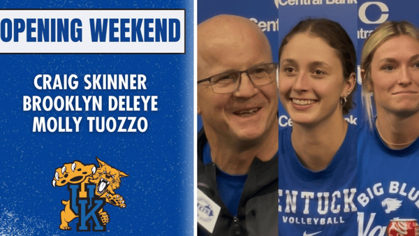 Kentucky volleyball's Craig Skinner, Brooklyn DeLeye, and Molly Tuozzo