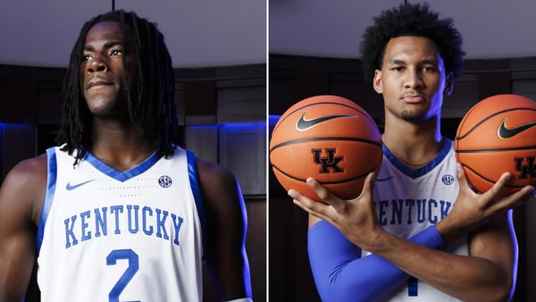 Class of 2026 recruits Caleb Holt (left) and Maximo Adams on their official visits to Kentucky | UK Athletics