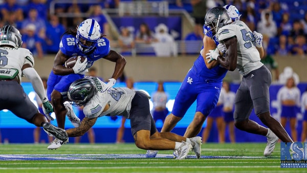 Kentucky Wildcats running back Jason Patterson (26). UK Football vs. Eastern Michigan at Kroger Field on Saturday, September 13, 2025 in Lexington, Kentucky. Photo by Crawford Ifland, Kentucky Sports Radio.
