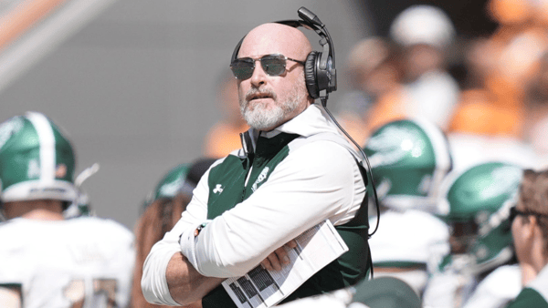 UAB coach Trent Dilfer during a college football game between Tennessee and UAB at Neyland Stadium in Knoxville, Tenn., on Sept. 20, 2025. (© Caitie McMekin/News Sentinel / USA TODAY NETWORK via Imagn Images)