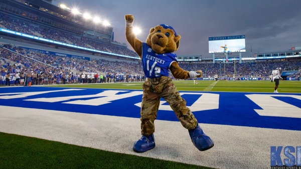 The Kentucky mascot Scratch at Kroger Field, via Crawford Ifland, KSR