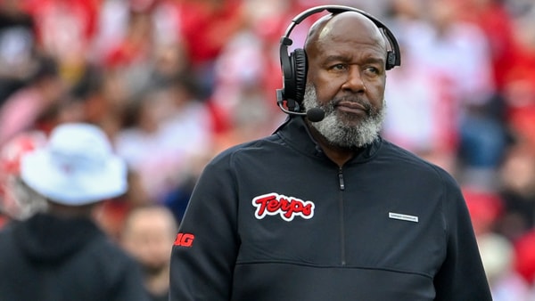 Maryland head coach Mike Locksley during the Terps' loss to Nebraska football