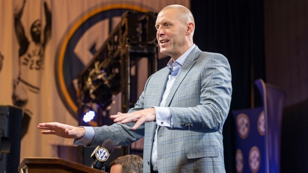 Kentucky head coach Mark Pope at SEC Tip-Off 26, via Vasha Hunt-Imagn Images