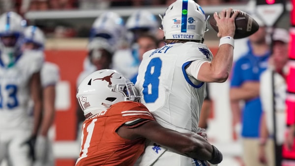 Kentucky QB Cutter Boley took a hit in 2024 at Texas, via Ricardo B. Brazziell:USA TODAY Network via Imagn Images