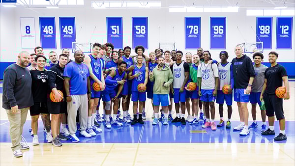 Kentucky is joined by Adam Sandler at practice (Photo via UK Athletics)