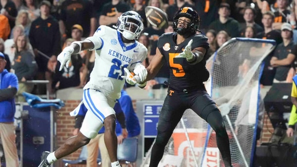 Kentucky DB Jordan Lovett against Tennessee in 2024, via © Caitie McMekin : USA TODAY NETWORK via Imagn Images