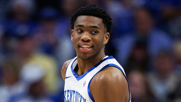 Nov 7, 2025; Lexington, Kentucky, USA; Kentucky Wildcats forward Brandon Garrison (10) runs down the court after making a basket during the first half against the Valparaiso Beacons at Rupp Arena at Central Bank Center. Mandatory Credit: Jordan Prather-Imagn Images