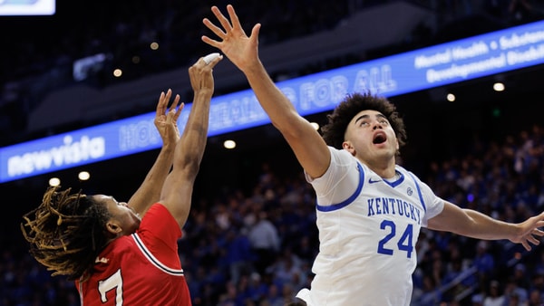 Malachi Moreno defends during Kentucky Men's Basketball vs. Nicholls at Rupp Arena on November 4, 2025 - Photo by Crawford Ifland, Kentucky Sports Radio/On3