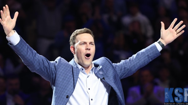 Kentucky football coach Will Stein is the Y at Rupp arena, via Dr. Michael Huang, KSR