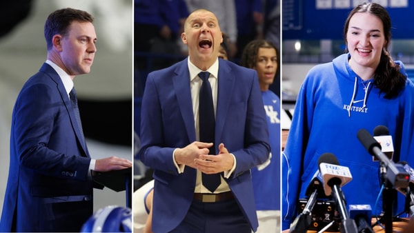 Photos of Will Stein (left), Mark Pope (middle), and Eva Hudson via KSR, UK Athletics