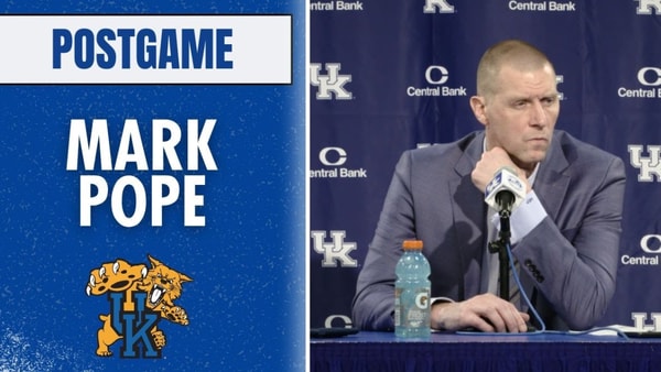 A frustrated Mark Pope discusses Kentucky's win over North Carolina Central
