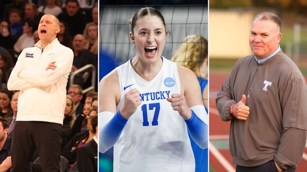 Photos of Mark Pope (left), Brooklyn DeLeye (middle), and Jay Bateman via KSR, UK Athletics, and Bonita Football