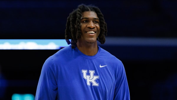 Kentucky Wildcats forward Jayden Quaintance (21) practices shooting before the game on Tuesday, Dec. 9, 2025, at Rupp Arena in Lexington, Ky. Photo by Crawford Ifland, Kentucky Sports Radio/On3.