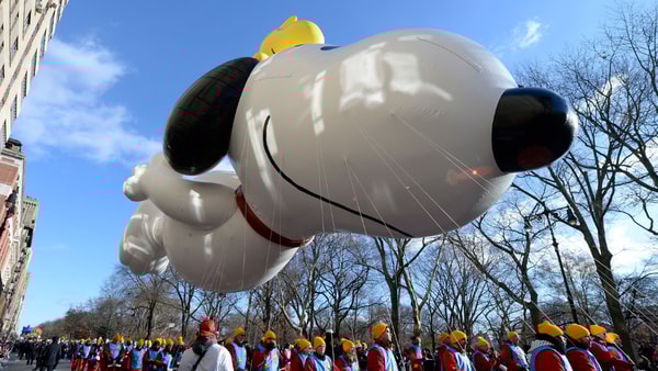 The Snoopy balloon at the Macy's Thanksgiving Day Parade, via Robert Deutsch, USAT