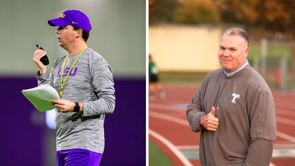 Left: Kentucky OC Joe Sloan (Photo: LSU Football) Right: Jay Bateman (Bonita Football)