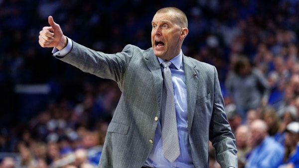 Jan 7, 2026; Lexington, Kentucky, USA; Kentucky Wildcats head coach Mark Pope motions to his players during the second half against the Missouri Tigers at Rupp Arena at Central Bank Center. Mandatory Credit: Jordan Prather-Imagn Images